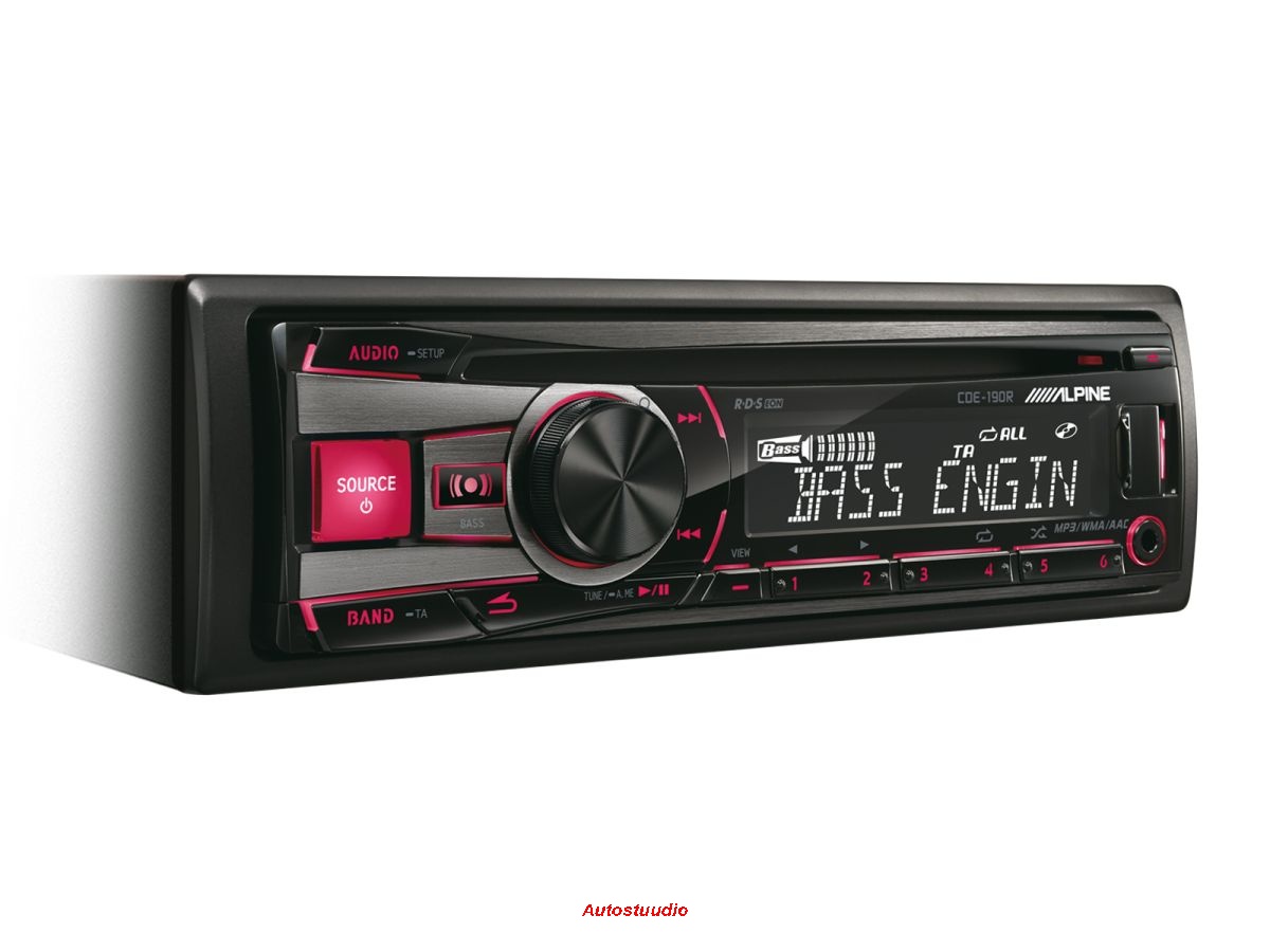 ALPINE CDE-190R 1-DIN raadio, CD/MP3/USB/AUX