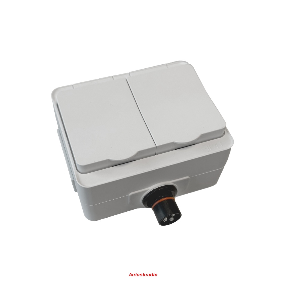 Pistikupesa Dual PlugIn 230V AC, pinnapealne, valge