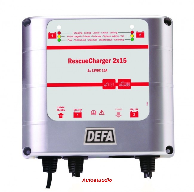 Akulaadija DEFA RescueCharger 2x15A PlugIn
