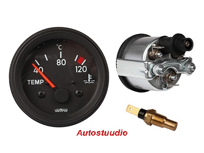 Jahutusvedeliku temperatuuri näidik 40-120C 52mm 12V + andur 1/8 NPT