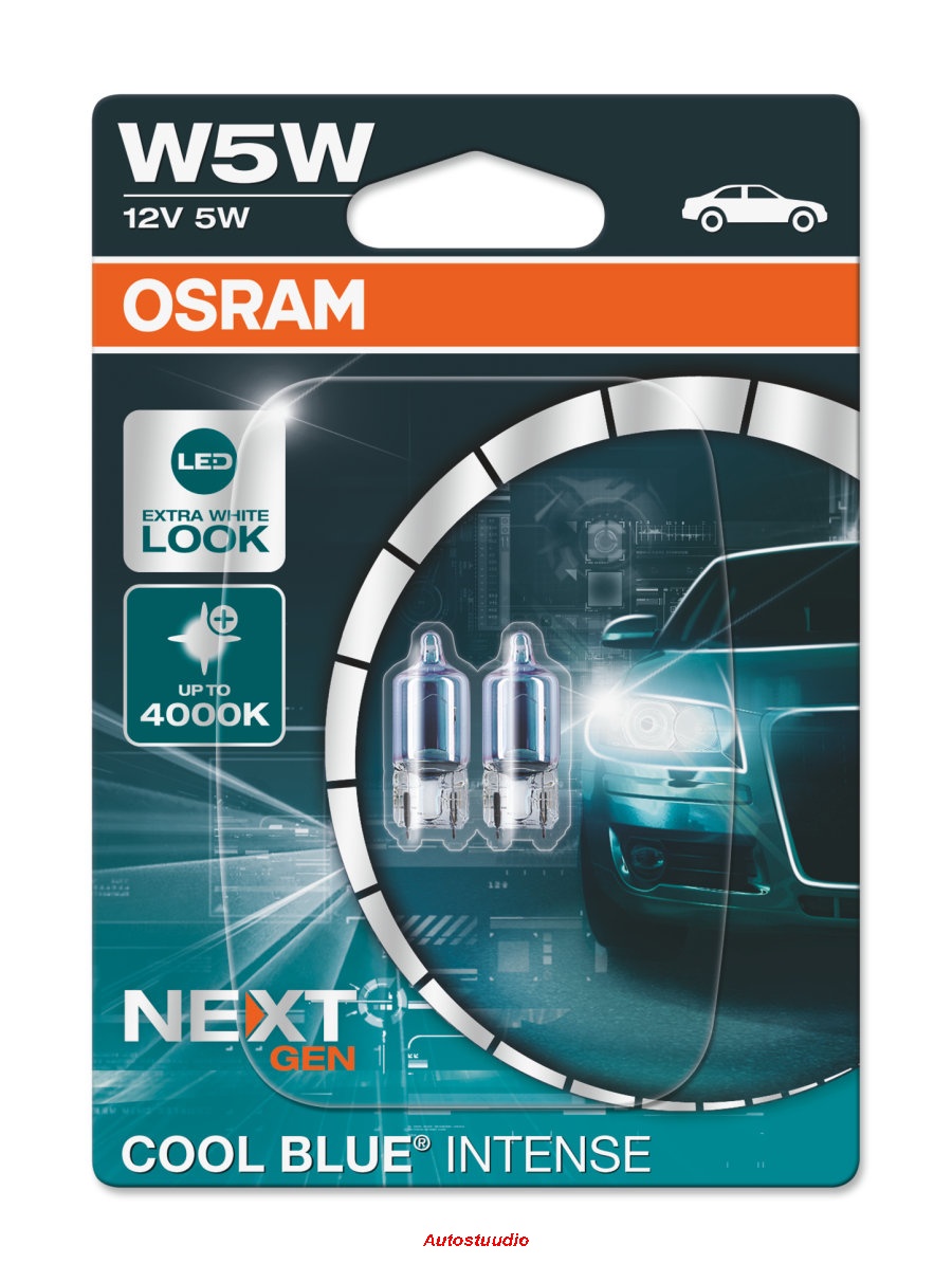 Klaaskand pirn W5W 12V 5W W2,1X9,5D Osram Cool Blue Intense, 2tk