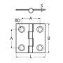 Hing 38x38mm, roostevaba AISI 316
