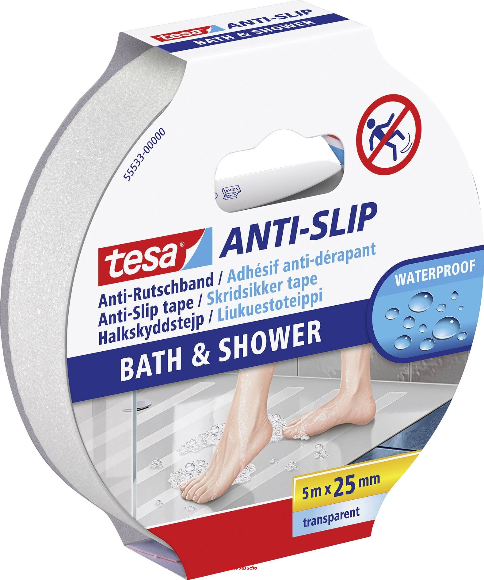 Libisemisvastane teip BATH & SHOWER 5m x 25mm, värvitu