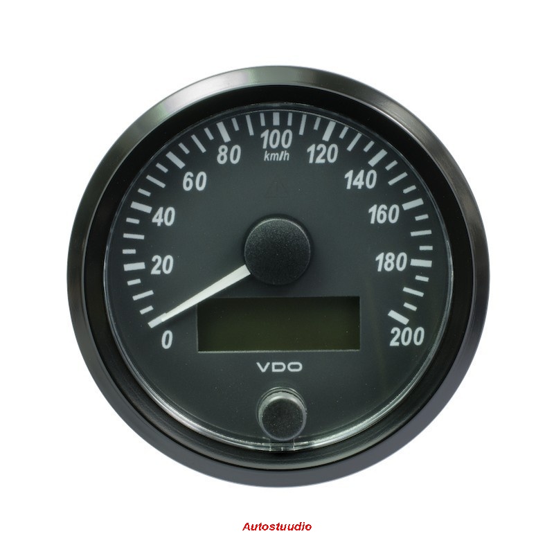 VDO SingleViu spidomeeter ø 80mm 0-200km/h 12/24V, must
